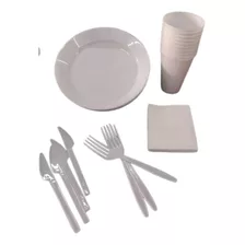 Kit Festa Luxo 20 Pessoas Acrílico Branco Ver A Descrição