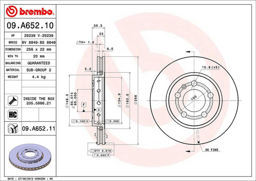 Disco De Freno / Vw Jetta Trendline 2008 Trasero Ventilado Foto 2