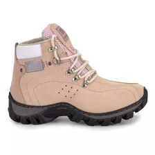 Bota Feminina Oferta Couro Coturno Trabalho Palmilha De Gel