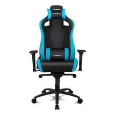 Silla De Escritorio Drift Dr500 Gamer Ergonómica Negra Y Azul Con Tapizado De Poliuretano