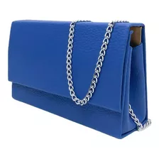 Bolsa Festa Balada Casual Clutch Alça Corrente Cor Azul-royal