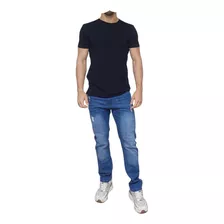 Jeans Recto Clasico De Hombre Semi Rigido