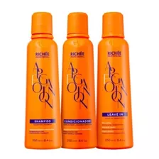 Richée Argan Ojon Kit Shampoo Cond Leave-in Cuidados Diários