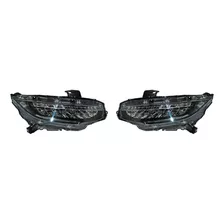 Par Faros Honda Civic 2017-2018-2019-2020 4p Sedan Leds Tyc