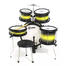 Kit Bateria Acústica Luen Completa Infantil Pop Kids Amarela