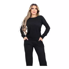 Conjunto Feminino Suede Toque Macio Tendência Moda Inverno