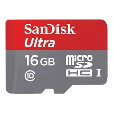 Cartão De Memória Sandisk Sdsqunc-016g-gn6ma Ultra Com Adaptador Sd 16gb