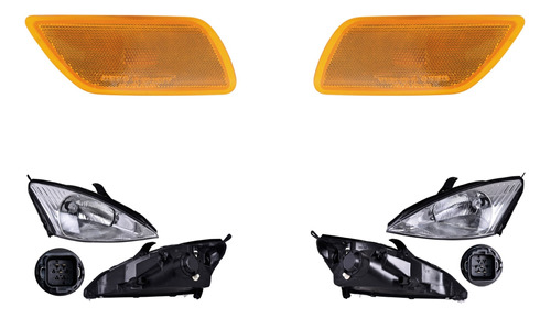 Cuartos + Faros 4 Piezas Depo P/ Ford Focus 2000-2002 Foto 2