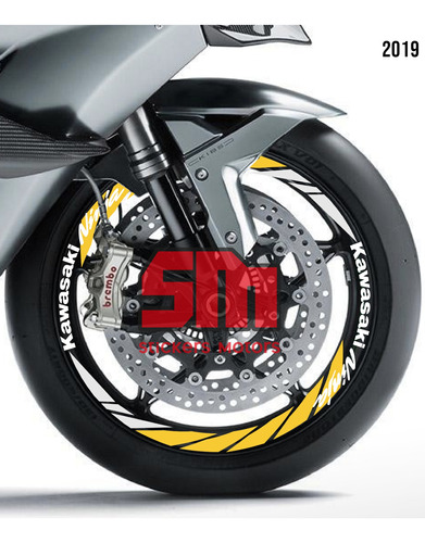 Stickers Reflejantes Y Nen Para Rin De Moto Kawasaki Ninja  Foto 2