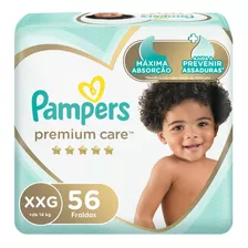 Fraldas Pampers Premium Care Xxg - 56 Unidades