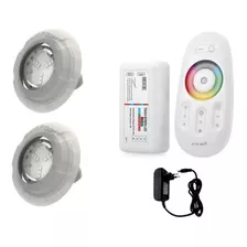 Kit Led Piscina Com Controle + 2 Leds Rgb + Fonte 12v