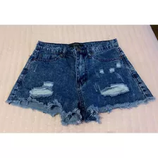 Short De Jean De Mujer Tiro Alto Forever 21