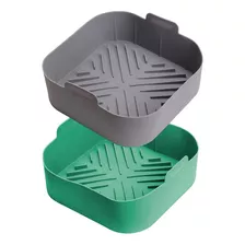 Kit 2 Forma Silicone 21cm Cesto Quadrado Fritadeira Airfryer