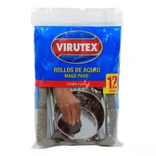 Rollos De Acero Virutex Mago Pads Sin Jabón 12 Un