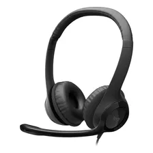 Fone Headset Com Fio Usb Logitech H390 Mic Almofadas Couro