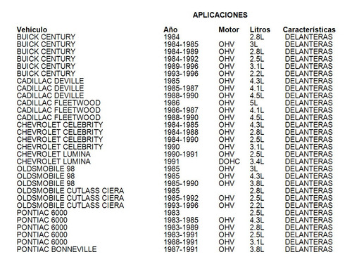 Balatas Delanteras Celebrity 1986 Fritec 2.8l Chevrolet Foto 7