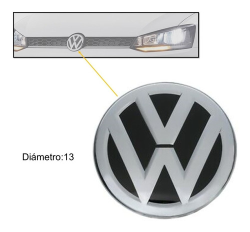 Emblema Cromado Persiana Volkswagen Golf 2008 A 2013 Foto 2
