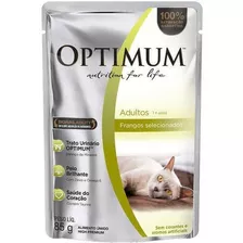 Ração Úmida Gatos Adultos 1+ Frango Sachê 85g Optimum