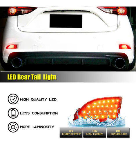 2 Piezas Luz Trasera De Freno Led Para Mazda 3 Axela 2013-18 Foto 5