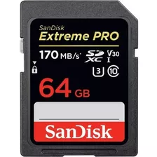 Sdxc Sandisk 64gb Extreme Pro 170mb/s U3 P/4k C/ Recibo