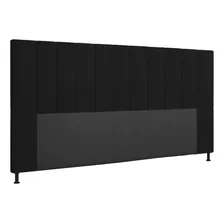 Cabeceira Malibu Para Cama Box King 195 Cm Suede Preto