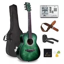 Paquete De Viaje De Guitarra Acústica 3/4 Para Zurdos De 36