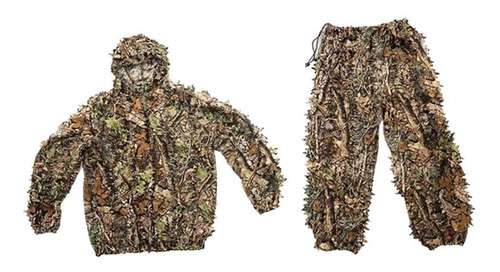 Algodn Tctico 3d Hoja rbol Ghillie Traje De Caza Foto 7