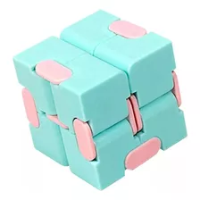 Cubo Infinito Ansiedade Infinity Cube Brinquedo Anti Estress Estrutura Azul-celeste