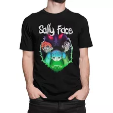 Camiseta Basica Algodão Personagem Cabelo Azul Sally Face