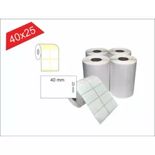 Etiqueta Térmica 40x25 2 Colunas Kit C/ 10 Rolos Cor Branco