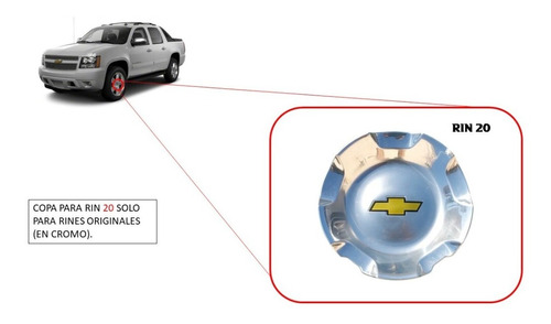 Centro De Rin 20 Chevrolet Avalanche 2012-2013. Foto 8