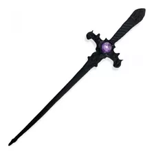 Athame Em Metal Negro 15 Cm Com Pedra Roxa