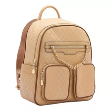 Mochila Feminina Chenson Passeio Mini Matelassê 8484525 Cor Nude Claro