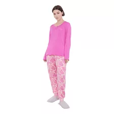 Pijama Mujer Básico Bottom Print Fucsia Corona