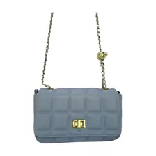 Bolsa Exclusiva Fashion Feminina Estilosa Alça Dourada Azul