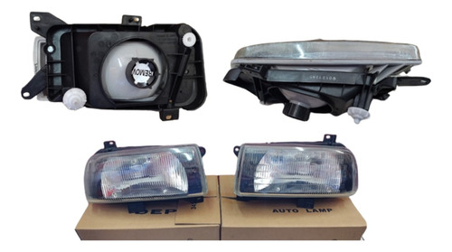 Par De Faros Negros Vw Jetta A3 1993 Al 1998 Vidrio Depo Foto 3