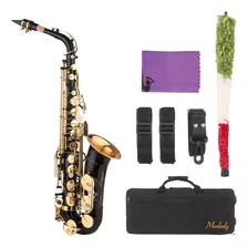 Muslady Saxofón Negro Pintura E Flat Saxo Para Principiante
