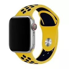 Pulseira Estilo Nike P/ Apple Watch 38/40mm Amarelo C/ Preto