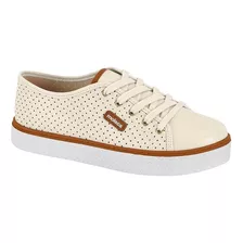 Tênis Feminino Casual Moleca Plataforma Perfuros 