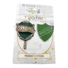 Pin Harry Potter Headgirl + Prefecto Slytherin Lic. Oficial