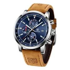 Reloj Elegante De Hombre Malla De Cuero, Excelente Calidad