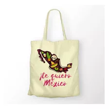 Bolsa / Morral De Tela Reutilizable - Mapa-mexico-te Quiero