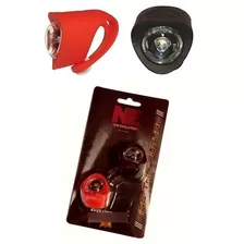 Kit Luces Bicicleta Delantera Trasera New Evolution Ne-705 Color Rojo/blanco