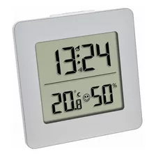 Termo-higrômetro Alemão Digital Com Relógio Silver Incoterm