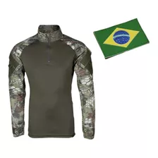 Combat Shirt Camuflado Mandrake + Patch Bandeira Do Brasil