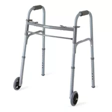 Medline Junior Two-button Folding Walker With 5 Wheels, For.