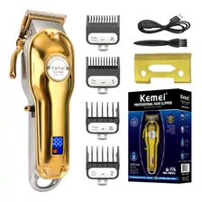 Maquina Dourada Cortar Cabelo Pentes Barbearia 110-220v