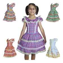 Vestido Junino Festa Junina Caipira Infantil - Várias Cores