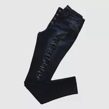 Calça Jeans Feminina Skinny Rasgada Plus Size Tamanho 46