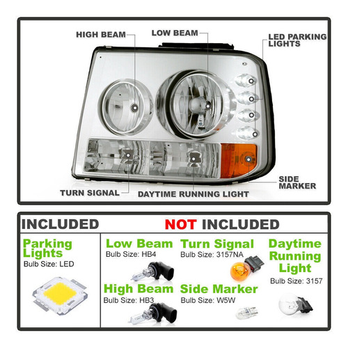 Par Faros Led Chevrolet Tahoe Lt 2002 4.8l Foto 3